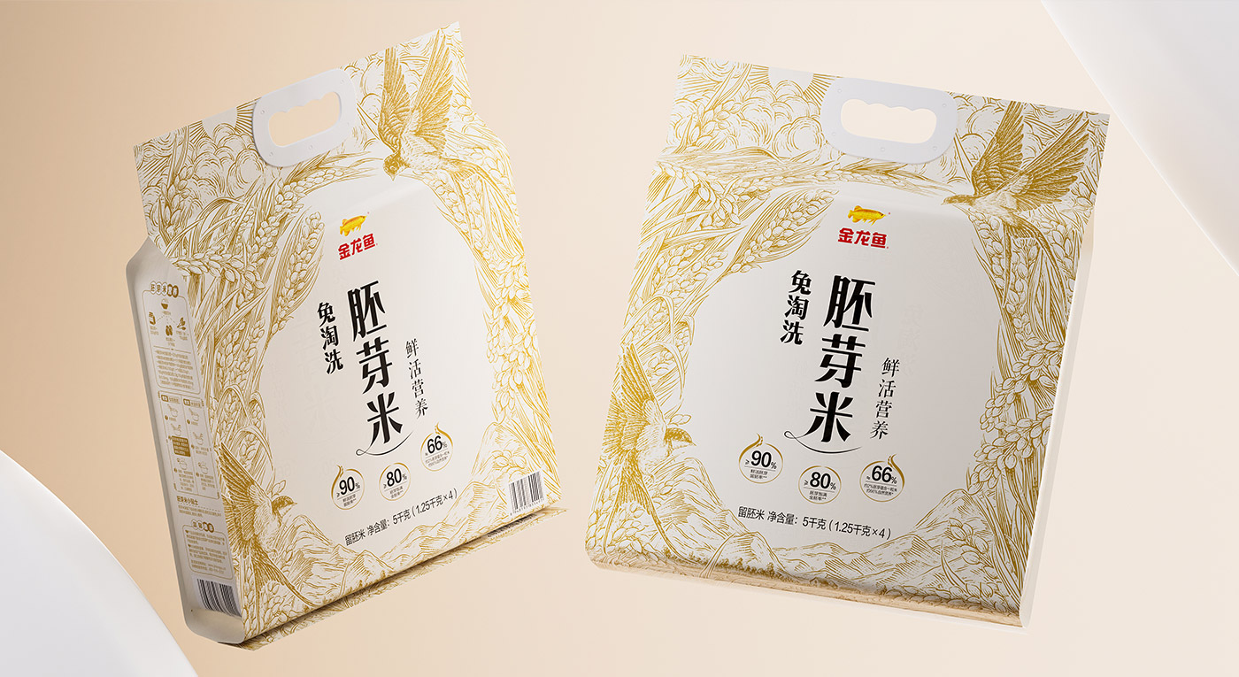 金龍魚免淘洗胚芽米包裝設(shè)計(jì)
